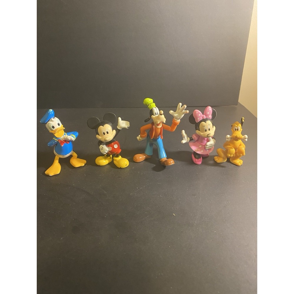 Disney Figures Mickey Minnie Donald Pluto Toy Action Figure Lot of 6